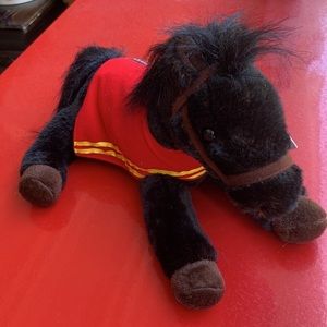 Wells Fargo Legendary Pony Mike Plush Stuffed Animal 14" Black Brown Horse